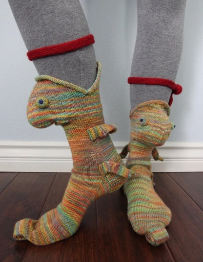 🎅Hot Sale- 3D Knit Crocodile Socks