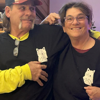 😾🖕Pocket Middle Finger Cat T-Shirt（Buy 2 Free Shipping）