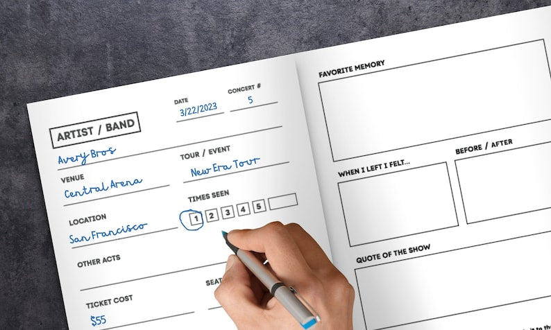 🎼Concert Journal | Track Favorite Concerts