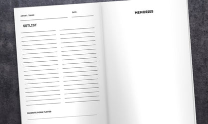 🎼Concert Journal | Track Favorite Concerts