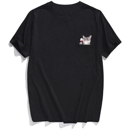 😾🖕Pocket Middle Finger Cat T-Shirt（Buy 2 Free Shipping）