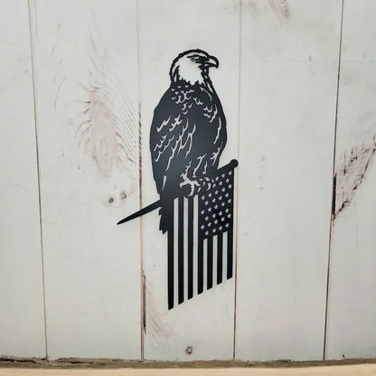 Metal Eagle Flag Tree Stake