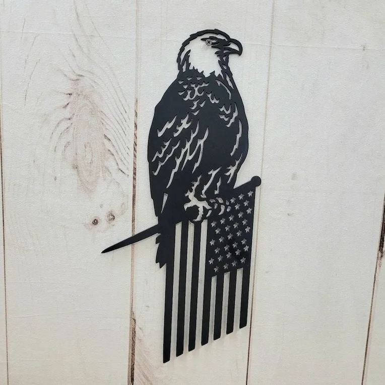 Metal Eagle Flag Tree Stake