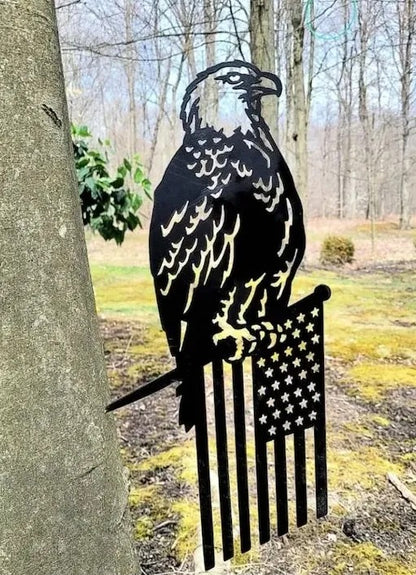 Metal Eagle Flag Tree Stake