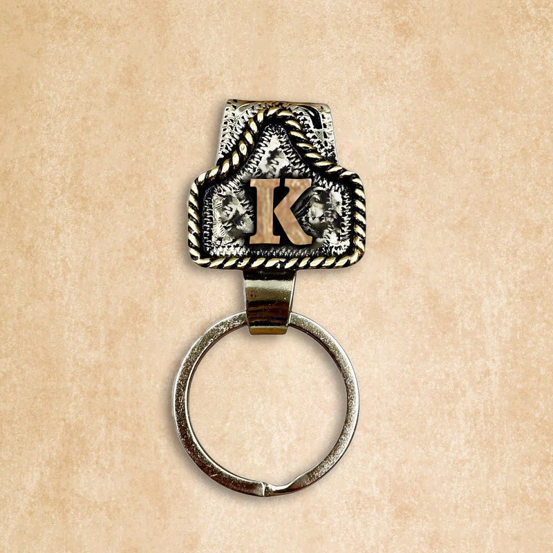 Vintage Letter Keychain