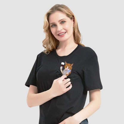 😾🖕Pocket Middle Finger Cat T-Shirt（Buy 2 Free Shipping）