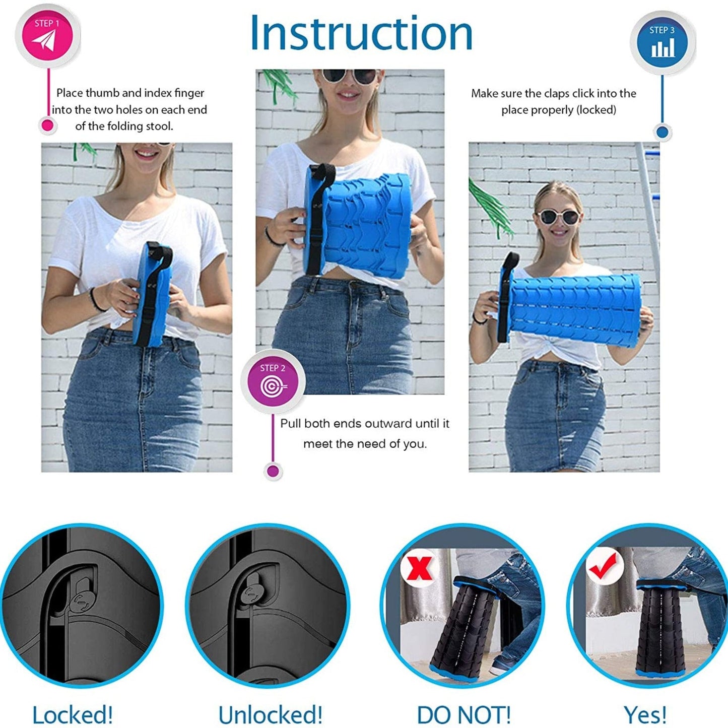 🎁New Year Hot Sale💥 2023 Upgraded Retractable Folding Stool