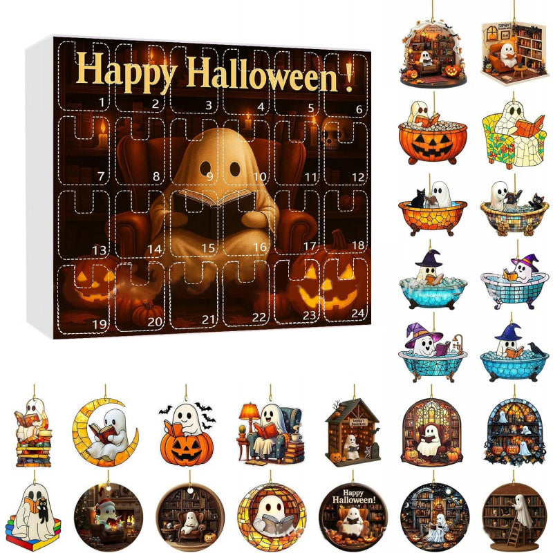 Halloween Advent Calendar with Ghost Ornaments-24 Days of Festive Fun!