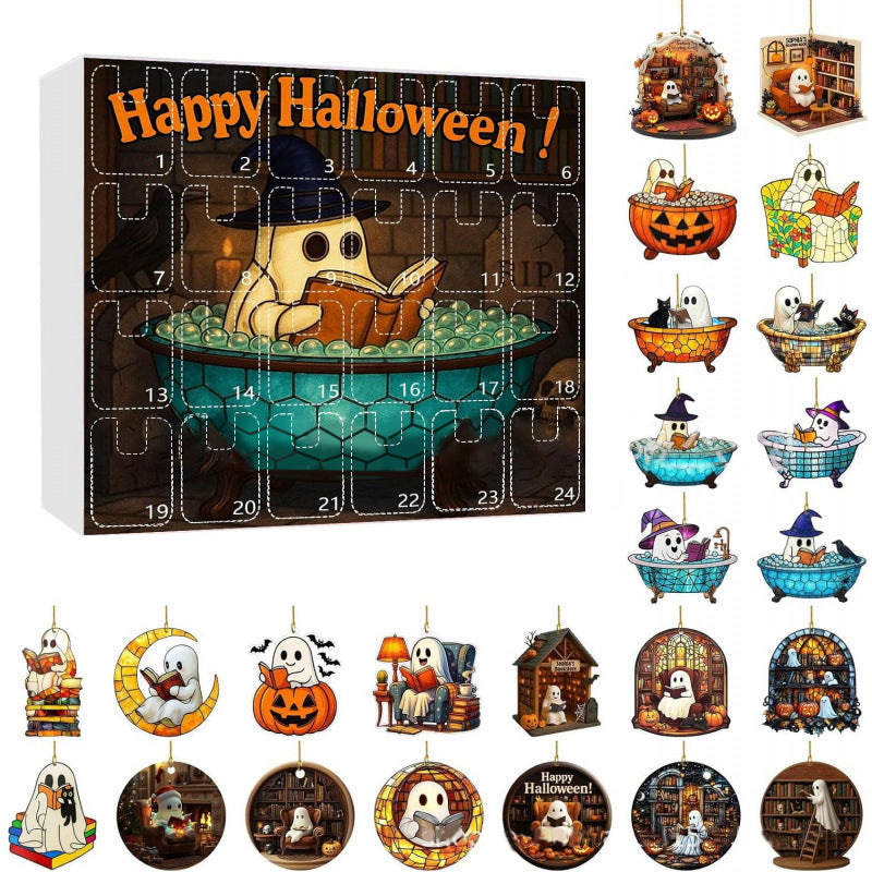 Halloween Advent Calendar with Ghost Ornaments-24 Days of Festive Fun!
