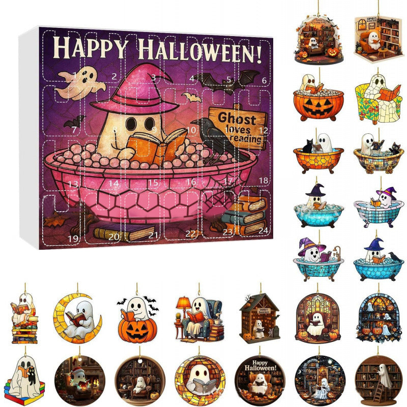 Halloween Advent Calendar with Ghost Ornaments-24 Days of Festive Fun!
